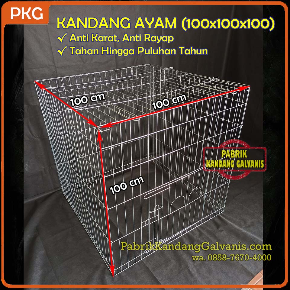Pengemasan kandang galvanis kotak untuk pengiriman ke seluruh Indonesia.