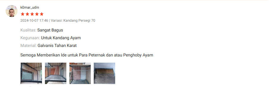 8 klien senang setelah membeli kandang ayam galvanis kotak