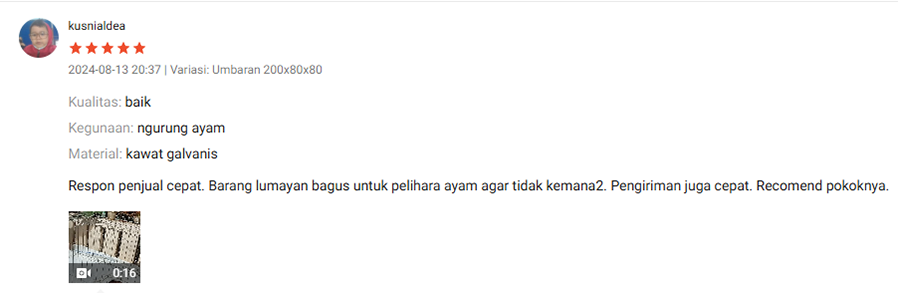 Review Pembelian di Pabrik Kandang Galvanis 1